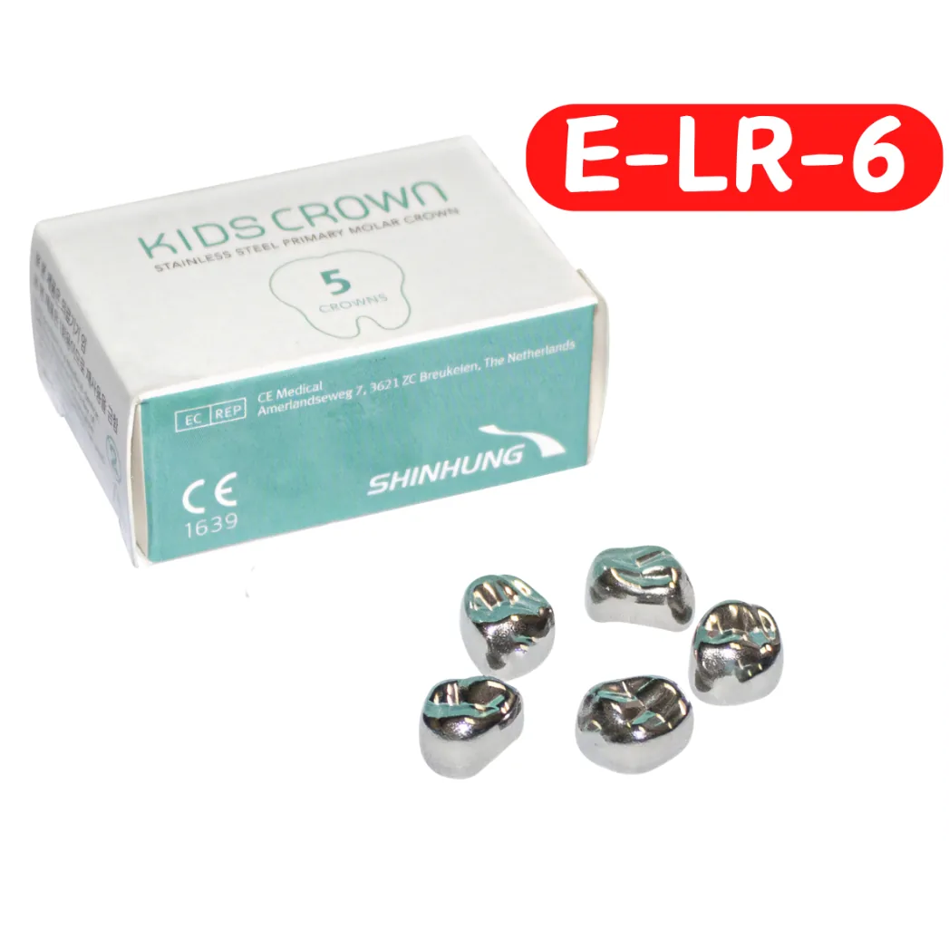 Дитячі коронки Kids Crown Primary Molar Crown (Кідс Краун Праймарі Молар Краун), верхня ліва E-LR-6, 5 шт. (SHINHUNG)