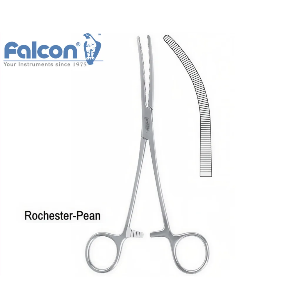 Затискач артеріальний зігнутий, довжина 145 мм, модель BH.481.145 (Falcon)