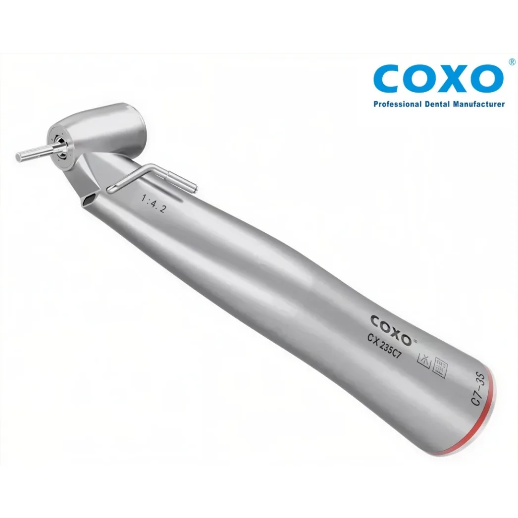 Підвищуючий кутовий наконечник CX235 C7-3S (СХ235 С7-3С), передача 1:5, головка 45°, з фіброоптикою (COXO)