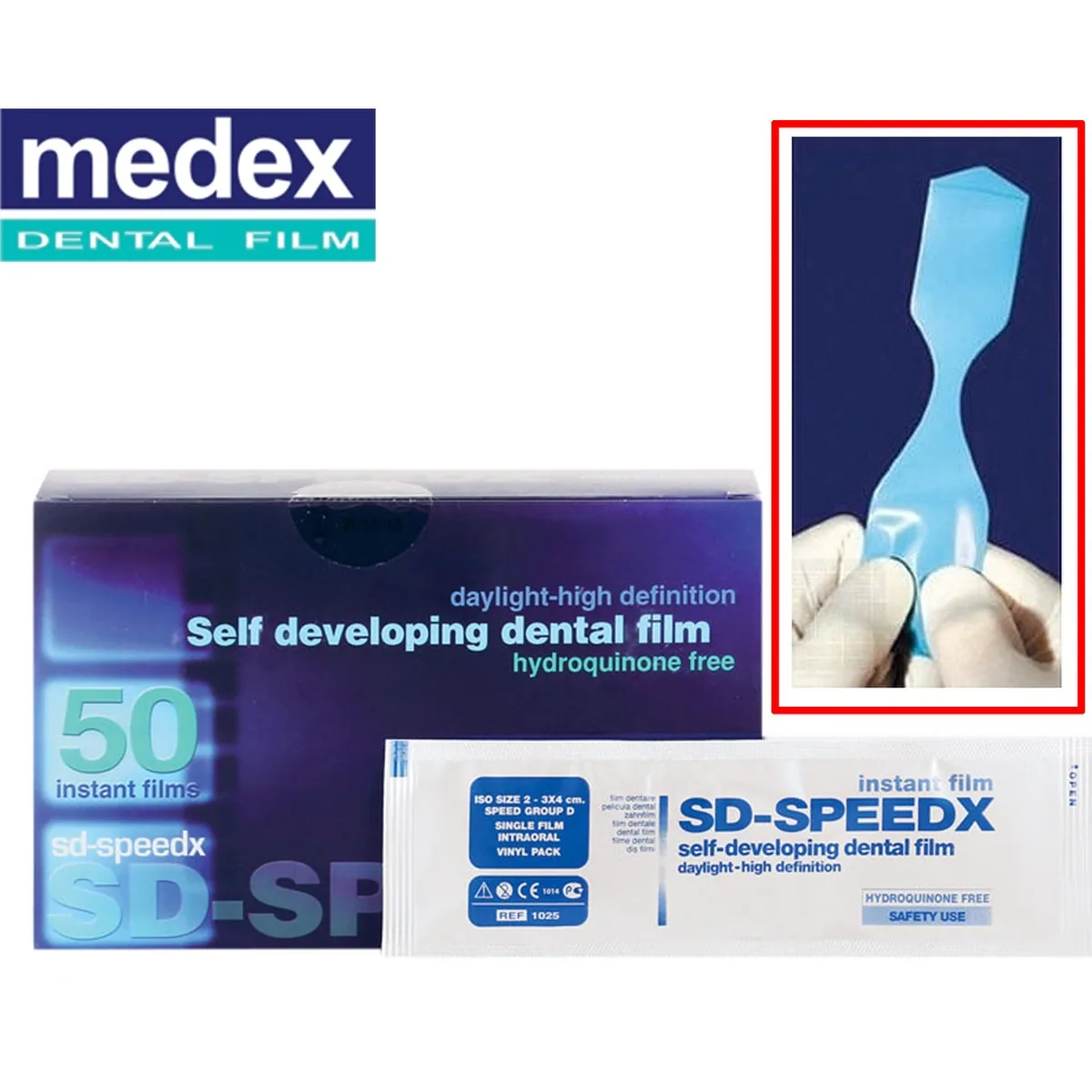 Самопроявна рентгенівська плівка SD-SpeedX (СД-Спідікс), 50 шт. (Medex Dental Film)