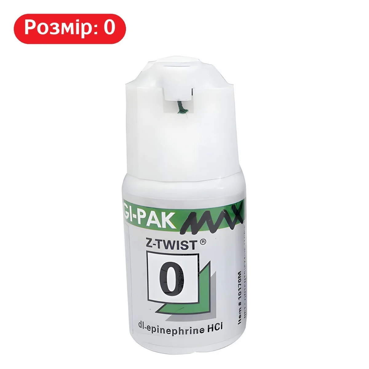 Нитка ретракційна Z-Twist Gingi-Pak, №0, зелена, з dl-епінефрином (Gingi-Pak)