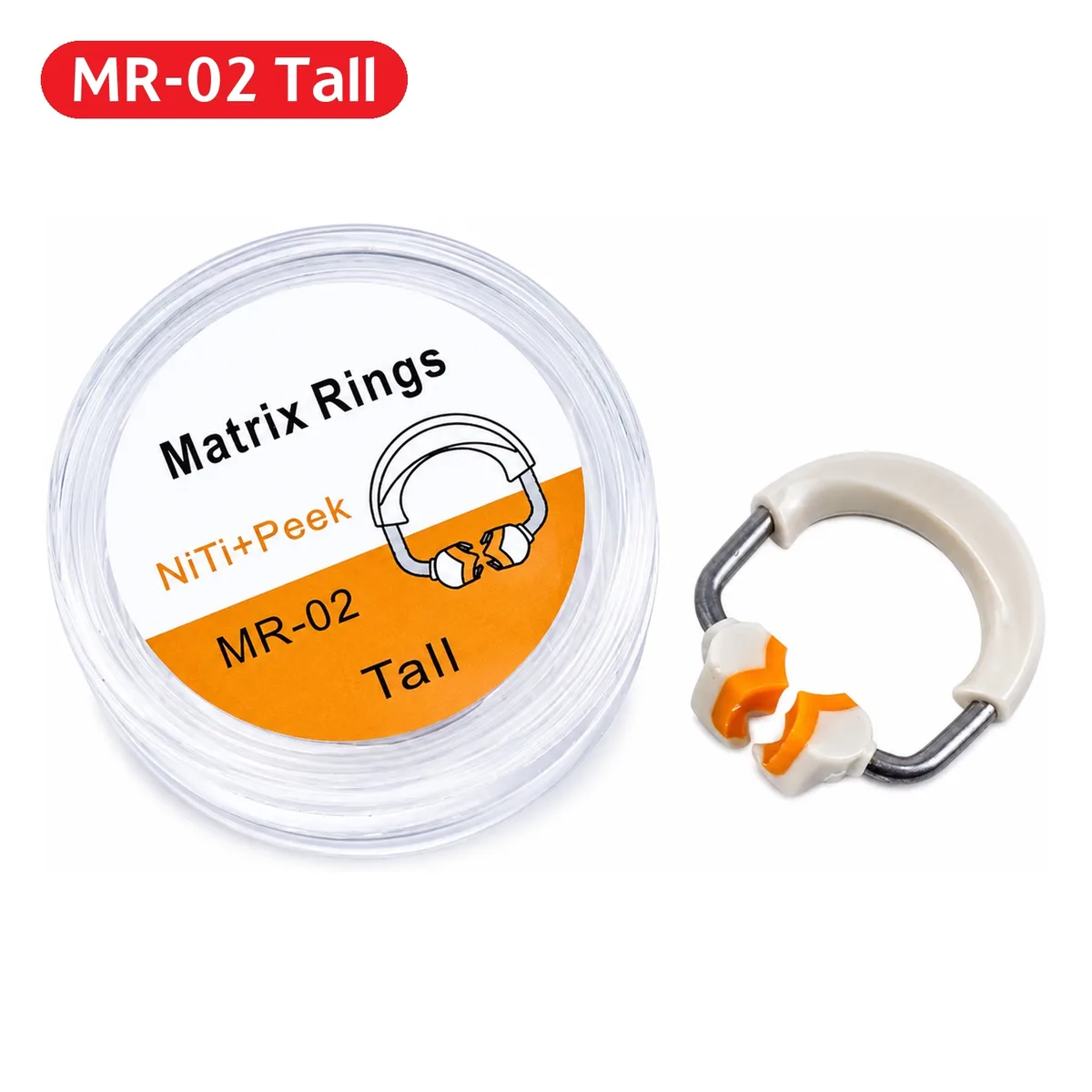 Кільце-кламп матрицетримач MR-02 Tall, помаранчеве, тип Гарісон (NiTi+Peek)